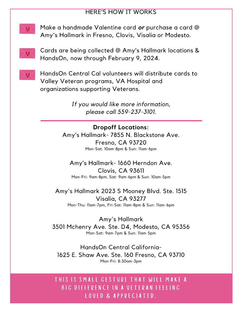 HandsOn Central California Valentines for Veterans